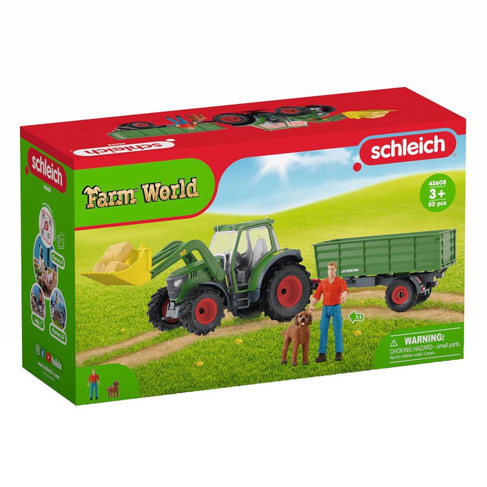 Schleich Farm World Tractor with Trailer - 8-Piece Playset