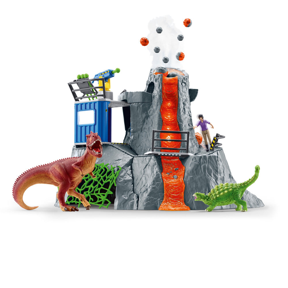 Schleich Dinosaurs Volcano Expedition Base Camp Playset - 60 Pieces