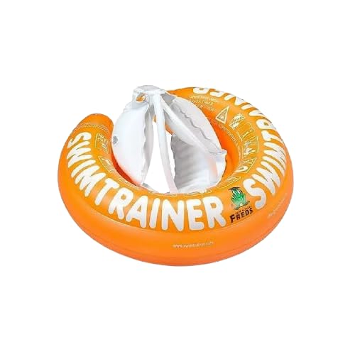 FREDS SWIM ACADEMY's SWIMTRAINER Classic Orange - Toddler Pool Float with Adjustable Safety Belt