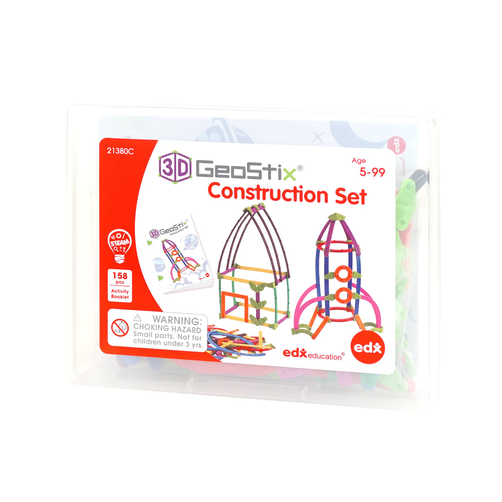 edxeducation GeoStix 158-Piece 3D Construction Set - Award-Winning STEAM Toy