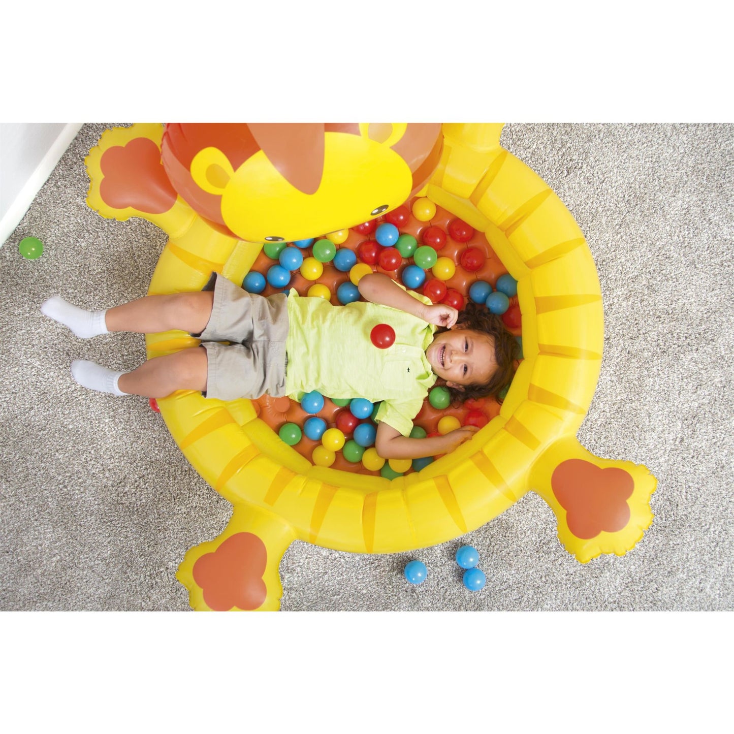 Up, In & Over Lion-Themed Inflatable Ball Pit, 44x39x24 Inches