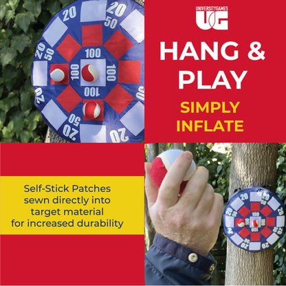 University Games Inflatable Target Toss Game with Self-Stick Balls