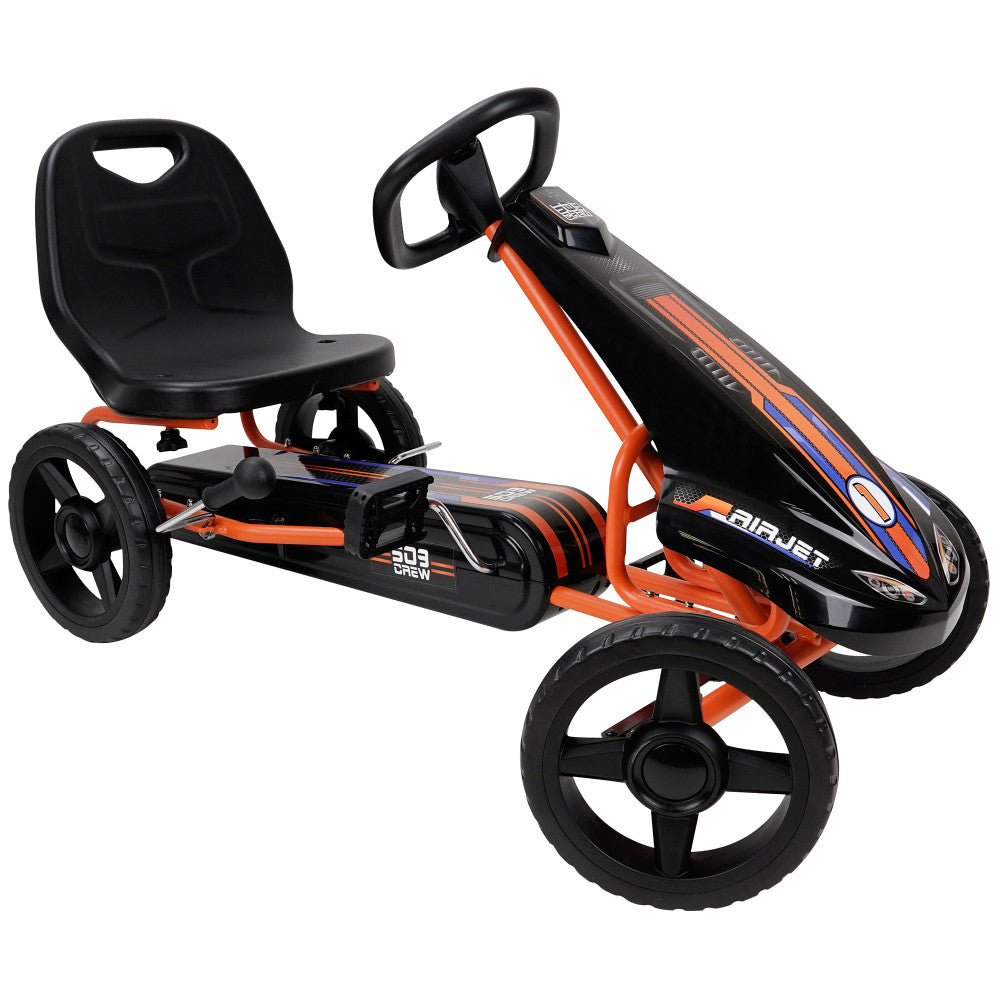 Air Jet Pedal Go Kart - Orange - Kids, Sporty Graphics