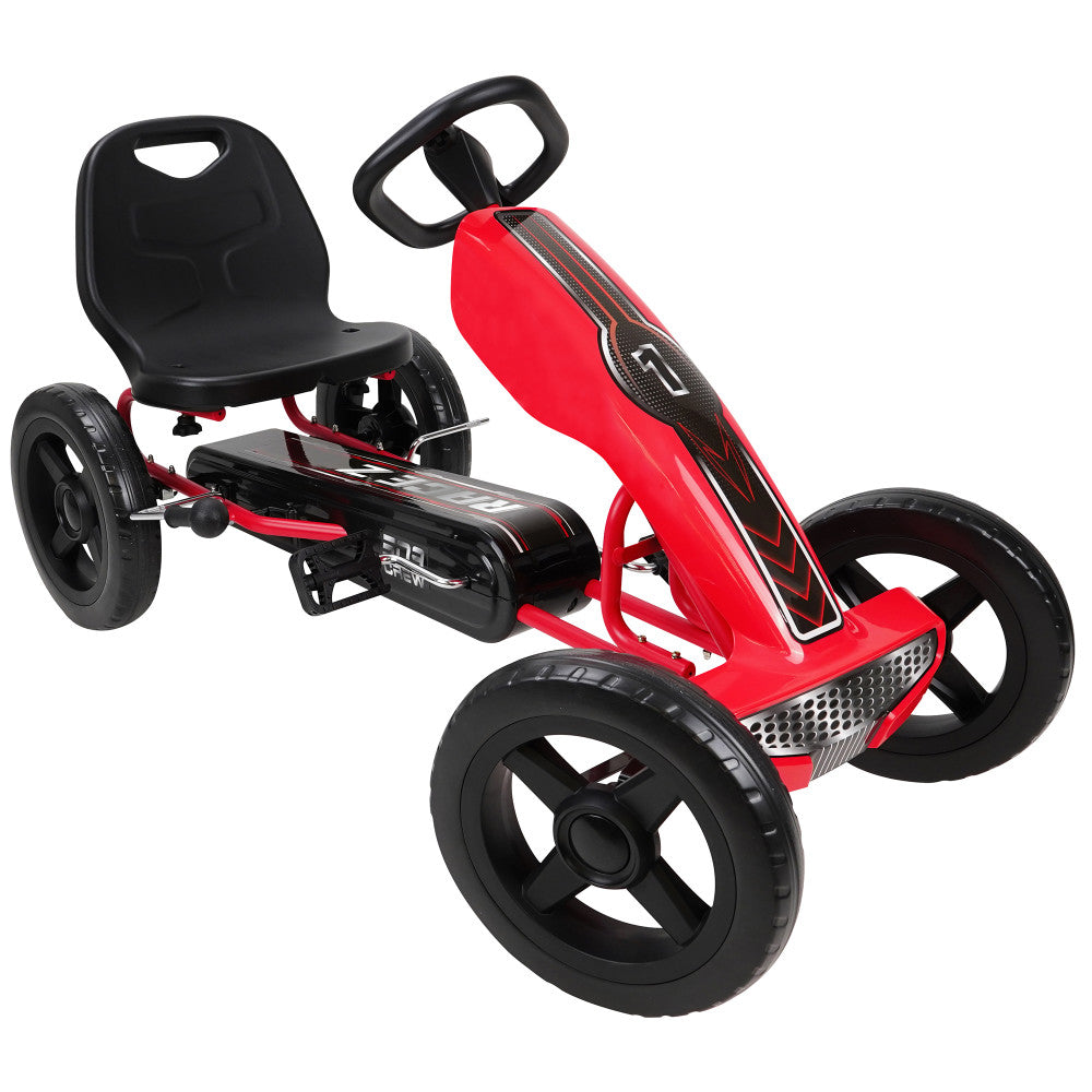 Race Z Pedal Go Kart - Red - Adjustable Seat - Sporty Design