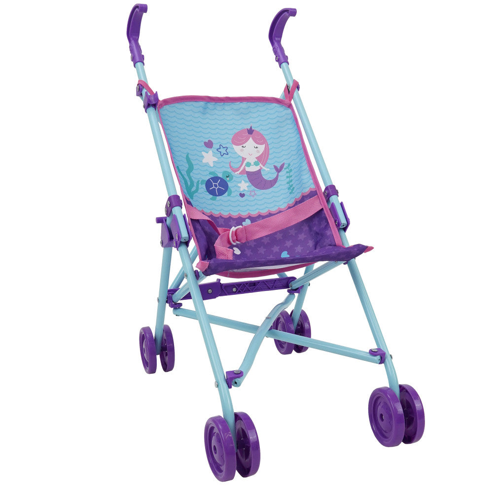 Mermaid Fantasy Doll Umbrella Stroller for Imaginative Play