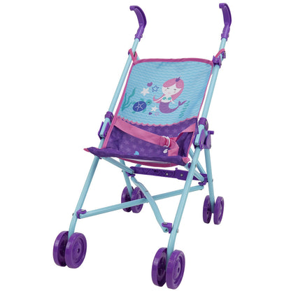 Mermaid Fantasy Doll Umbrella Stroller for Imaginative Play