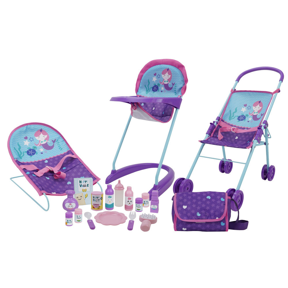 Mermaid Fantasy 19-Piece Doll Care Playset