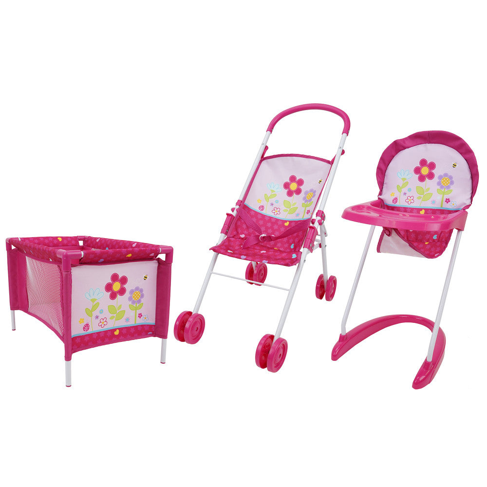 509 Baby Doll Garden Print 3-Piece Playset - Multicolor