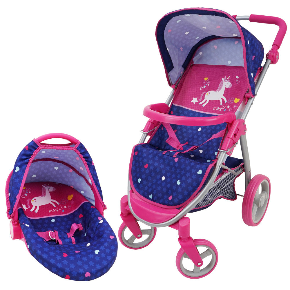 509 Crew Unicorn-Themed 2-In-1 Baby Doll Car Seat & Stroller Playset