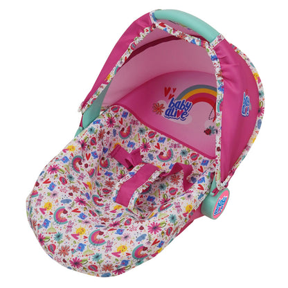 Baby Alive Deluxe Doll Car Seat, Pink & Rainbow - Multifunctional Play Accessory
