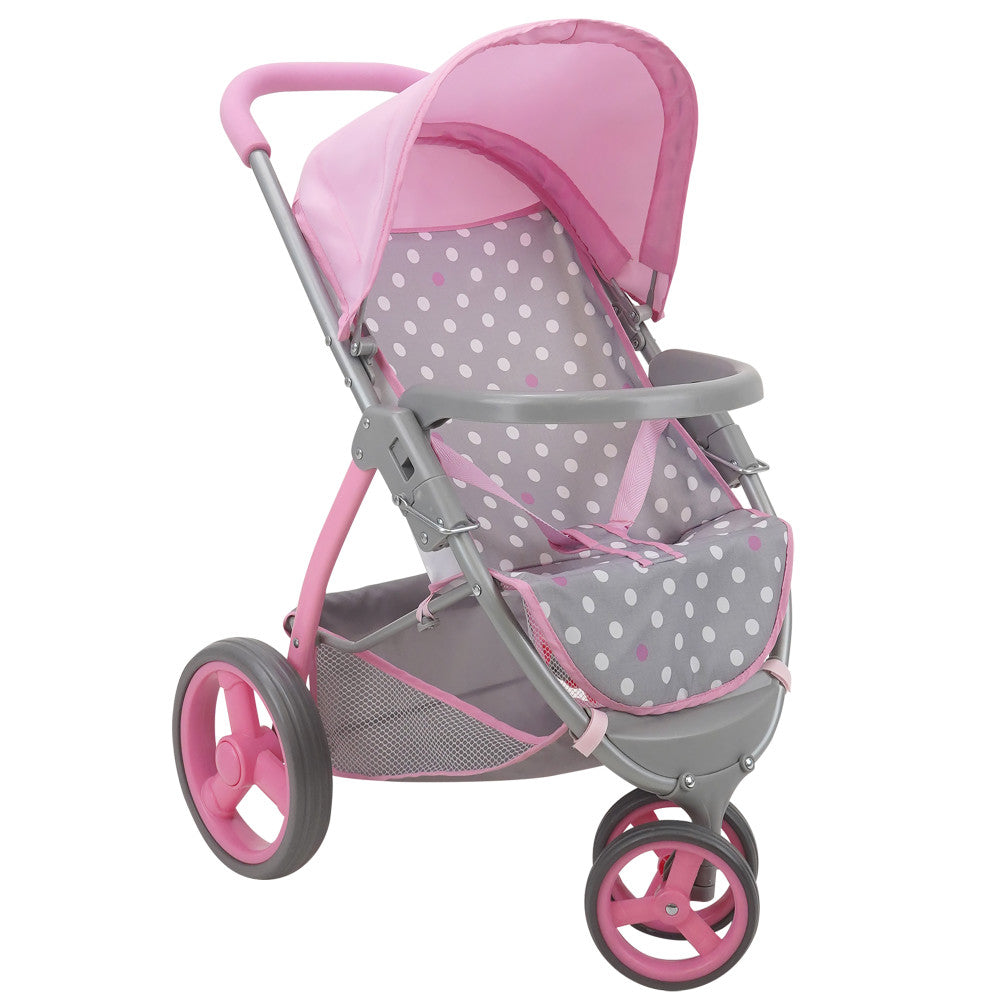 509 Crew Cotton Candy Pink Doll Jogger Stroller - Polka Dot Design