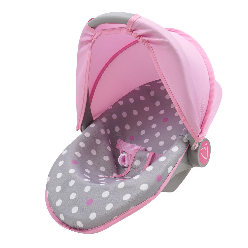 509 Crew Cotton Candy Pink 3-in-1 Doll Car Seat - Pink, Grey, Polka Dot