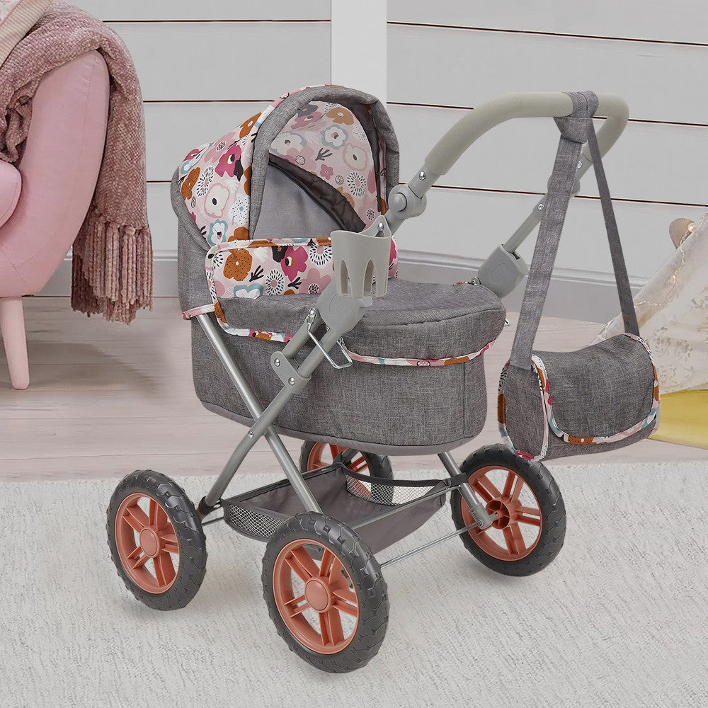 509 Crew: Melange Flora - Amanda Doll Pram - Matching Handbag, Age 3+