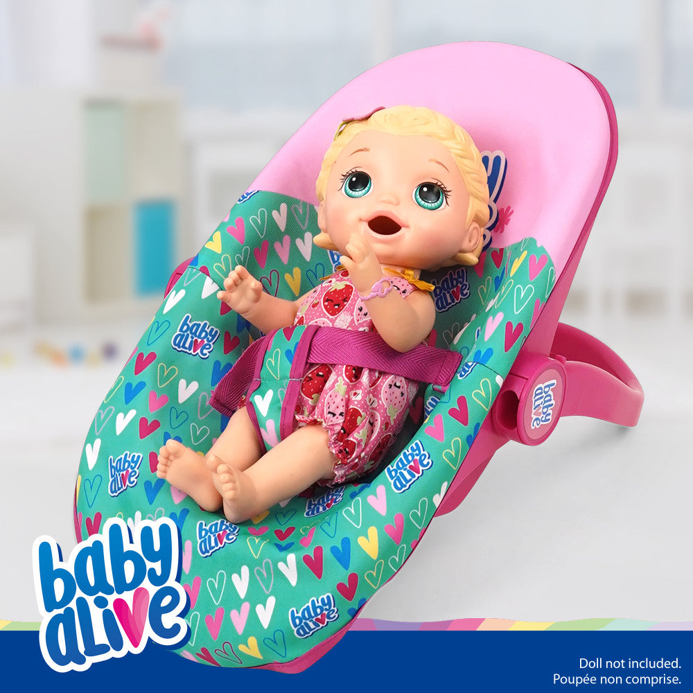 Baby Alive: Deluxe Doll Car Seat - Green, Pink, Hearts, Ages 3+