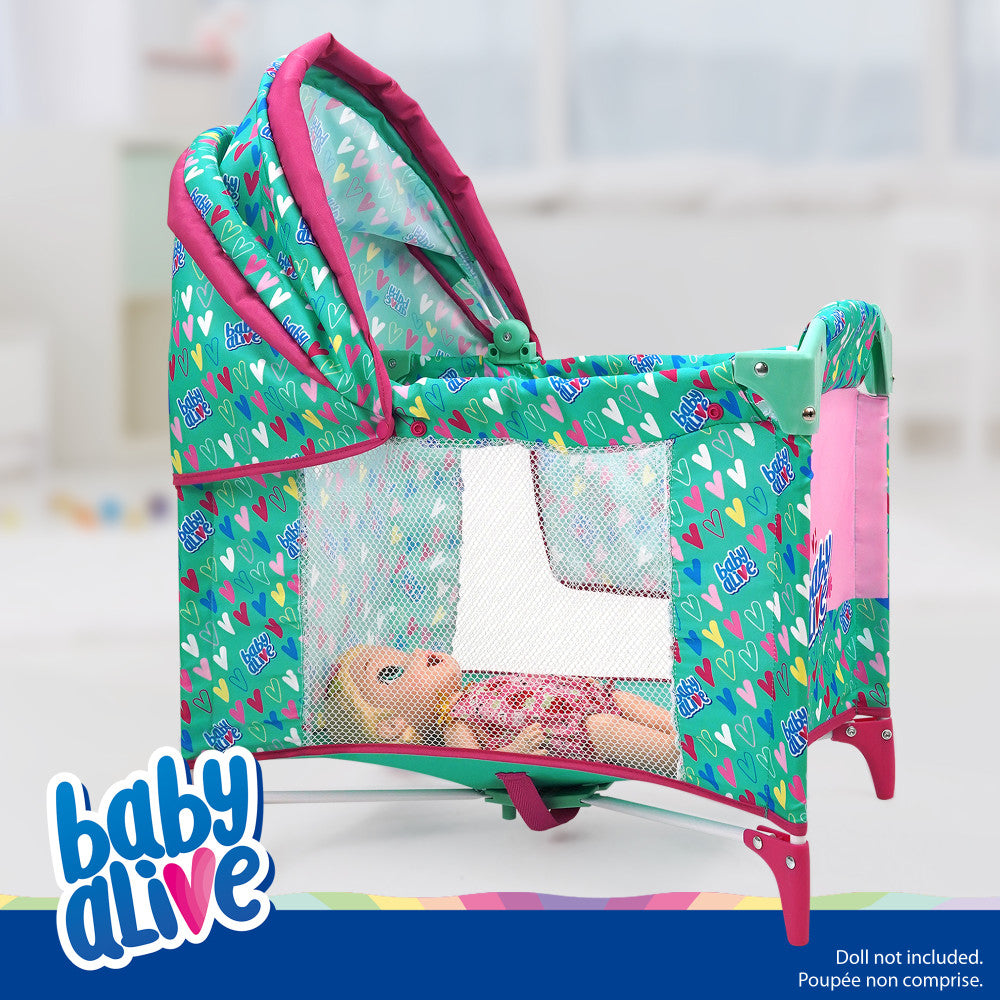 Baby Alive: Deluxe Doll Play Yard - Green, Pink, Hearts, Ages 3+