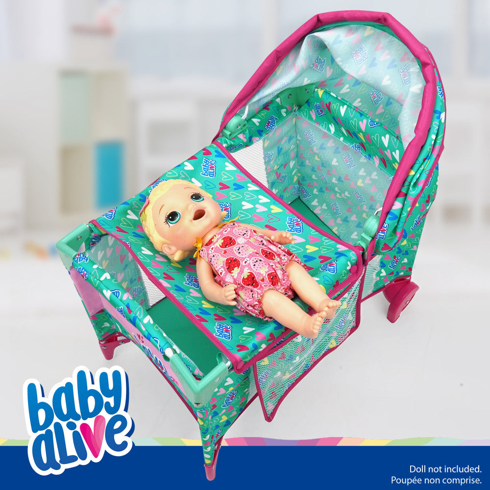 Baby Alive: Deluxe Doll Play Yard - Green, Pink, Hearts, Ages 3+