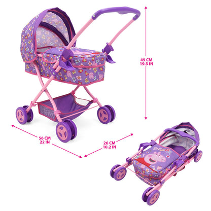 Peppa Pig: Doll Pram - Purple, Pink, Flowers, Ages 3+