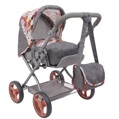 509 Crew: Melange Flora - Kelly Deluxe Doll Pram - Matching Bag, Ages 3+