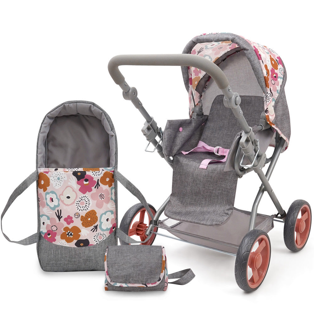 509 Crew: Melange Flora - Kelly Deluxe Doll Pram - Matching Bag, Ages 3+