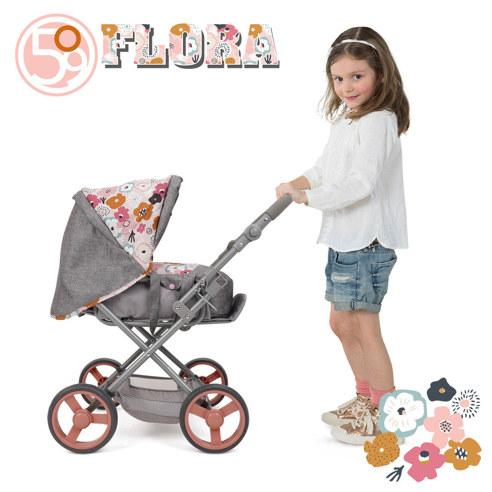 509 Crew: Melange Flora - Kelly Deluxe Doll Pram - Matching Bag, Ages 3+