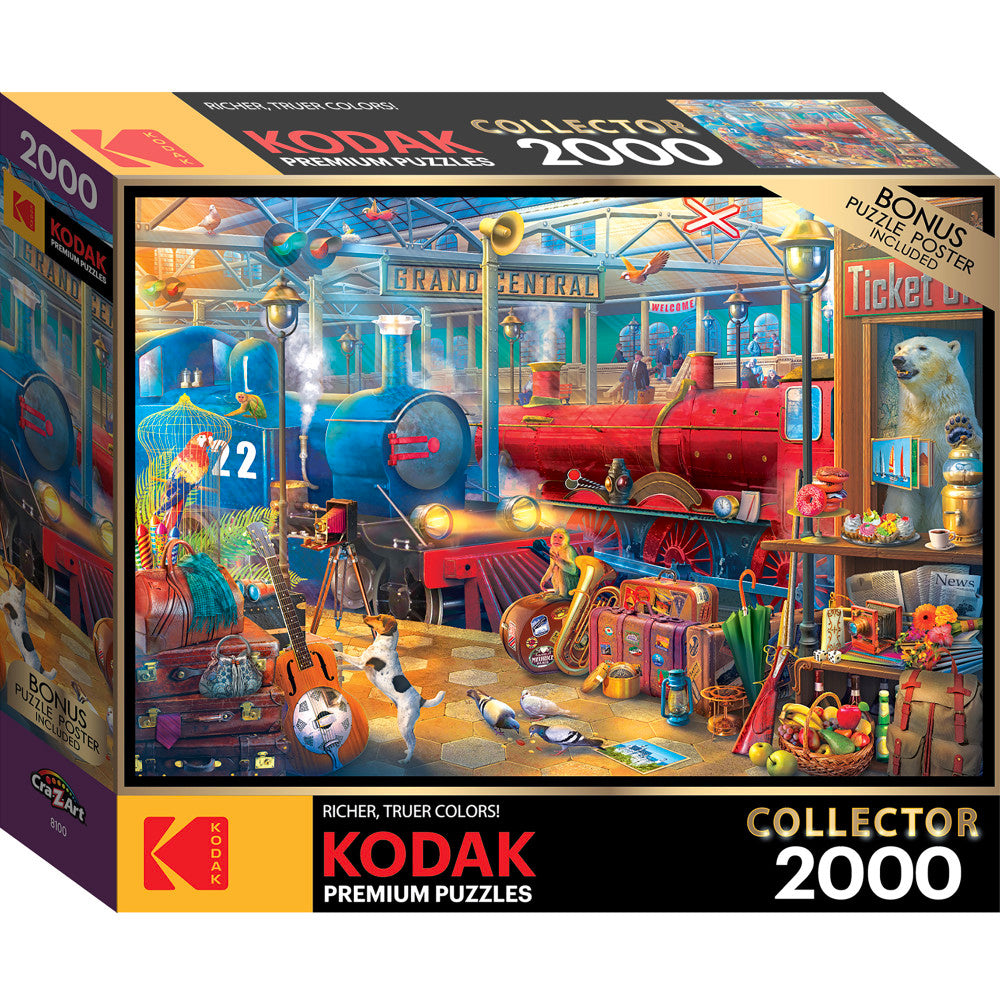 Cra-Z-Art RoseArt Kodak Collector Train Station Jigsaw Puzzle - 2000 pc