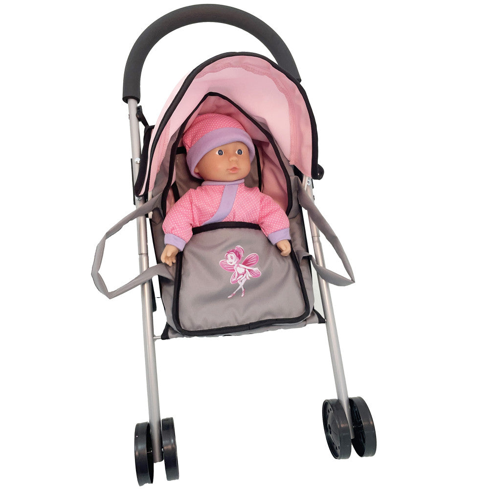 Bambolina Playtime Doll Buggy Set with Soft-Bodied Doll and Canopy