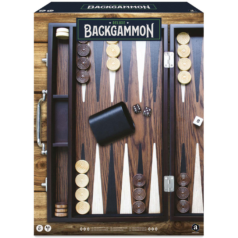 Merchant Ambassador Craftsman Deluxe Wood Backgammon Set