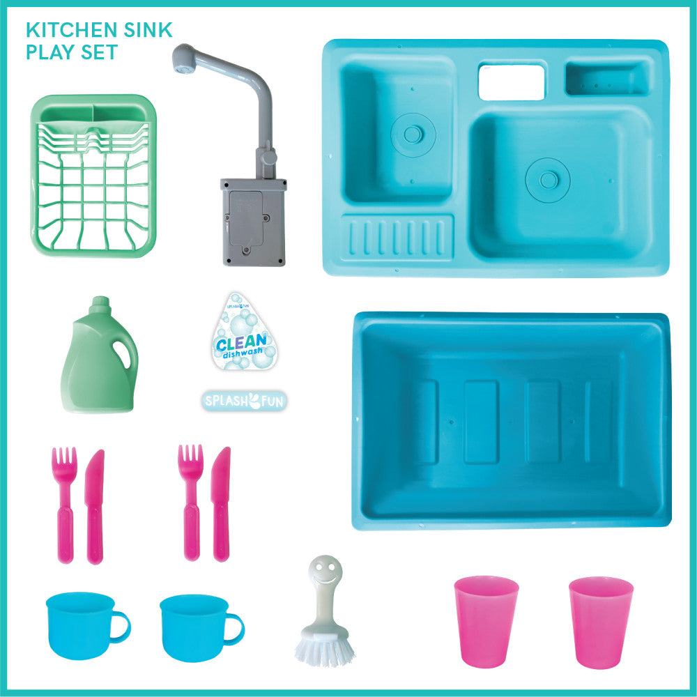 SPLASHFUN Interactive Kitchen Sink Playset with Color Change Accessories