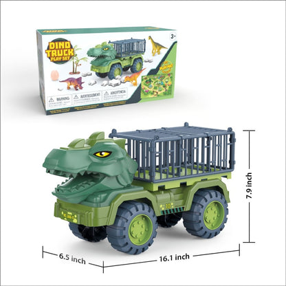The Bubble Factory Dino Truck Play Set - 16 Piece Jurassic Adventure