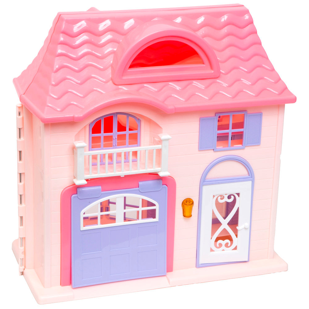 Boley: Doll House - Pink & Purple - 16pc Playset - 3 Family Dolls, Kids 3+