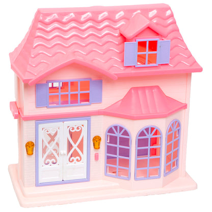 Boley: Doll House - Pink & Purple - 16pc Playset - 3 Family Dolls, Kids 3+