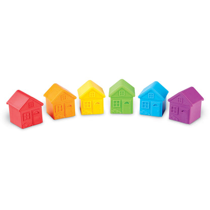 Learning Resources All About Me Sort & Match Houses - Colorful Educational Toy Set of 6