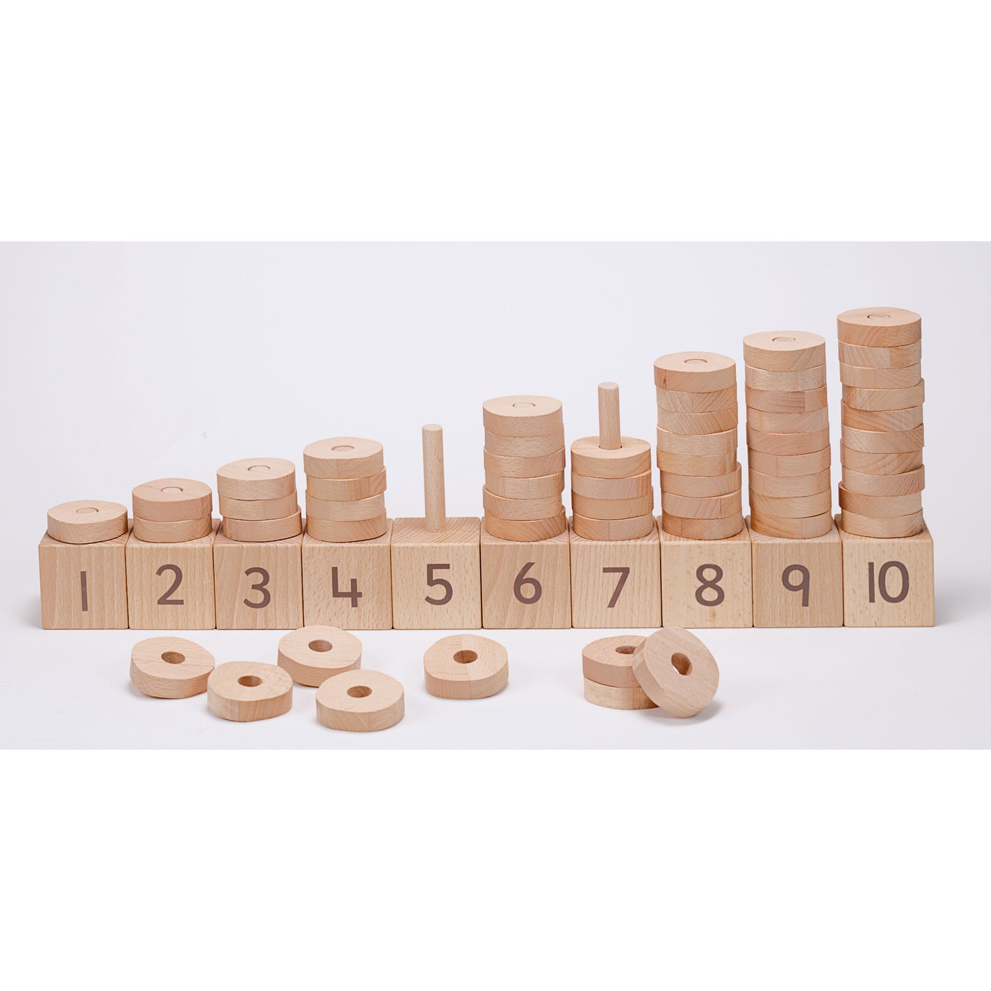 Yellow Door 1-10 Natural Number Stacker - Educational Counting Toy - Multicolor