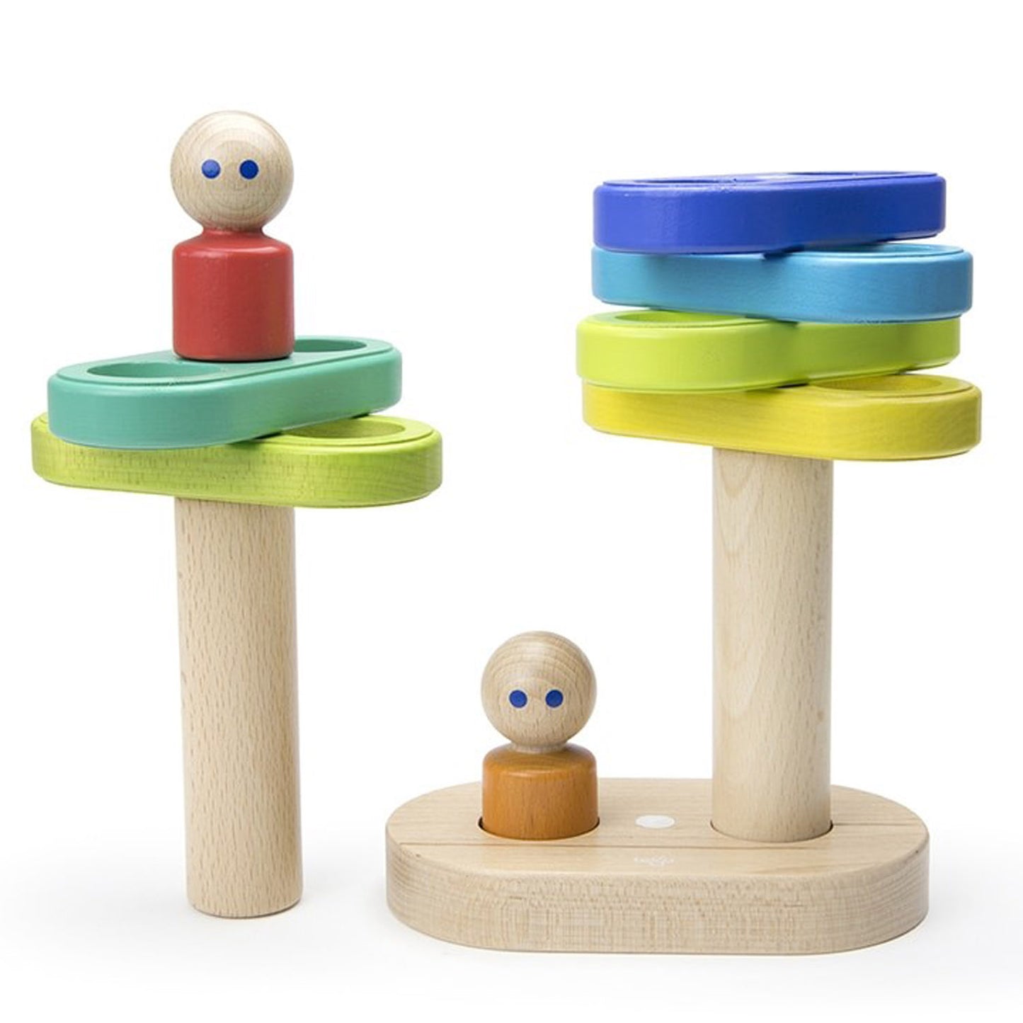 Tegu 11-Piece Magnetic Floating Wooden Stacker - Rainbow