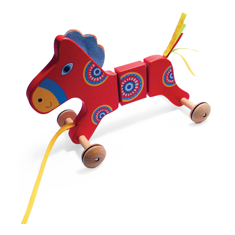 TiddlyTots - Large Wooden Pull-Along Horse - Classic Toy Series