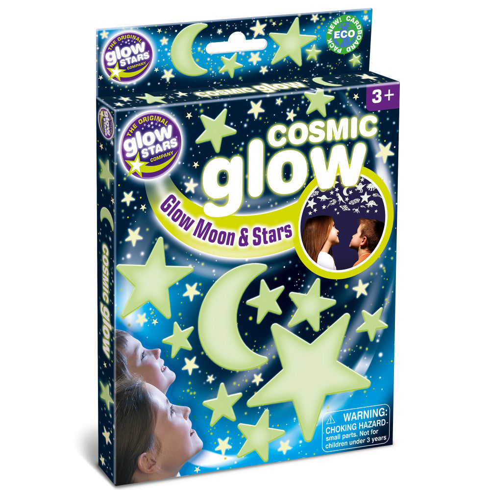 The Original Glowstars Cosmic Glow Moon & Stars - Glow-In-The-Dark Decor