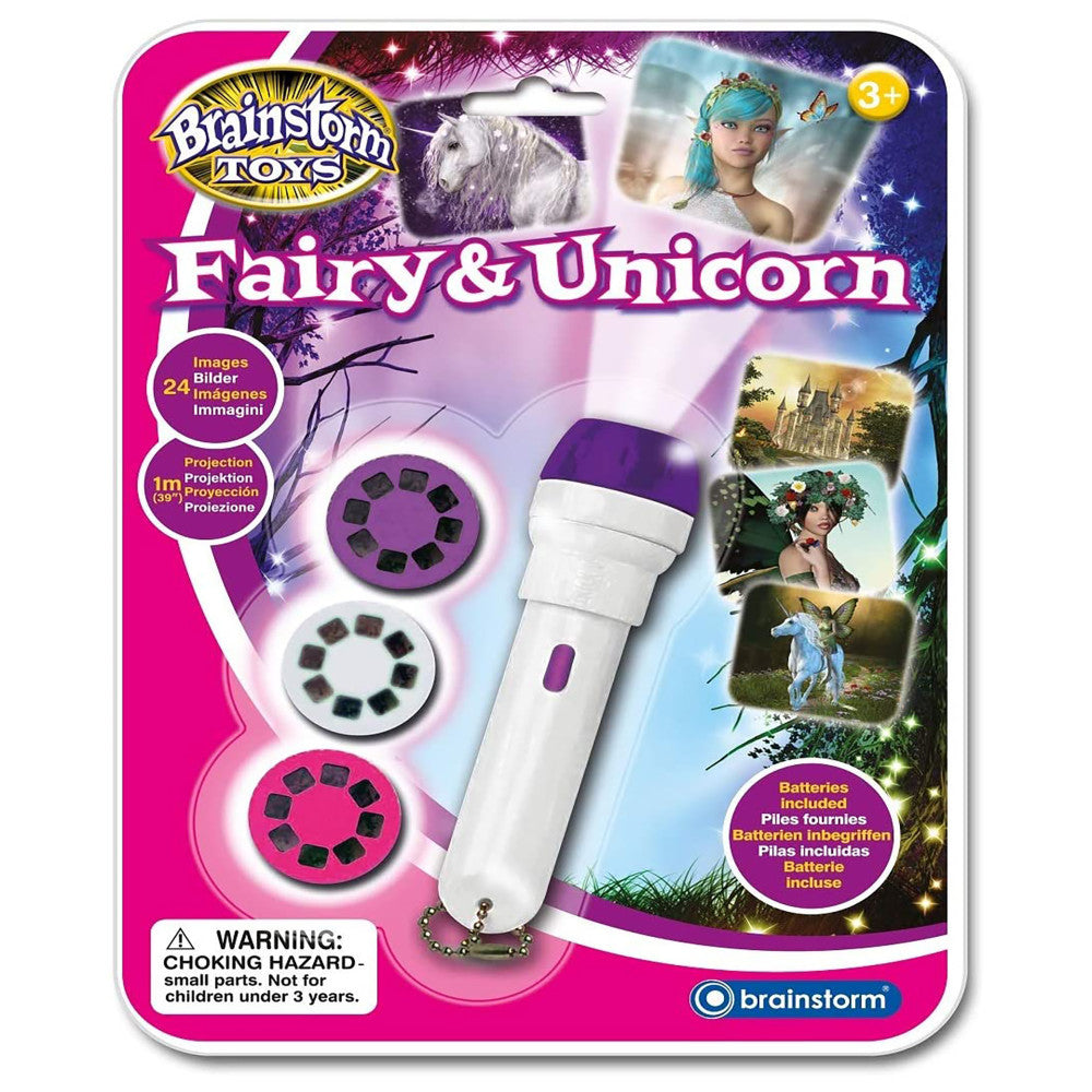 Brainstorm Toys Fairy and Unicorn Flashlight Projector - Magical Imagery - White/Purple