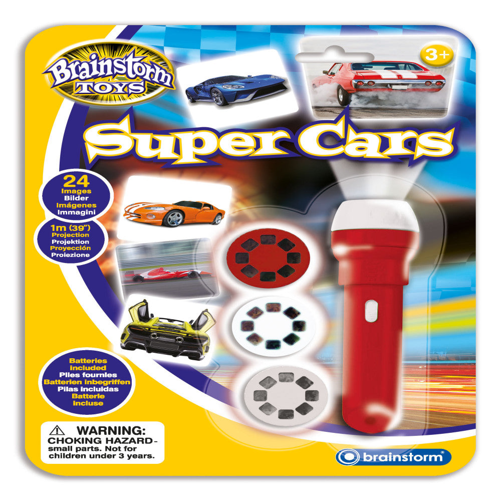 Brainstorm Toys Super Cars Flashlight and Projector - LED Light & Image Viewer