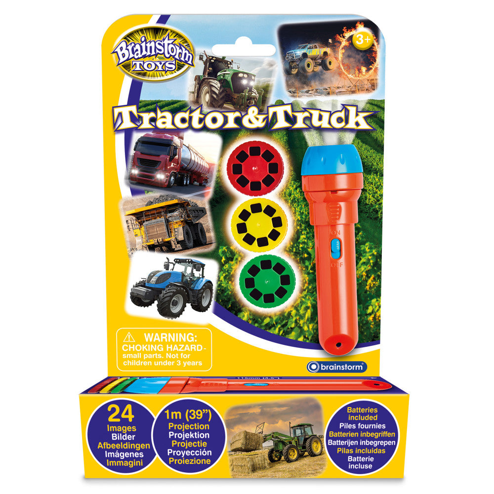 Brainstorm Toys Tractor & Truck Torch Projector - Colorful Imagery