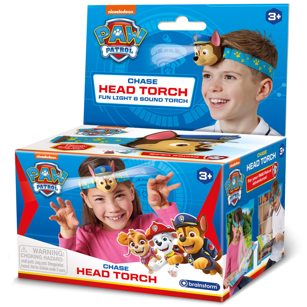 Brainstorm: Paw Patrol - Chase Head Torch - Lights N' Sounds Flashlight