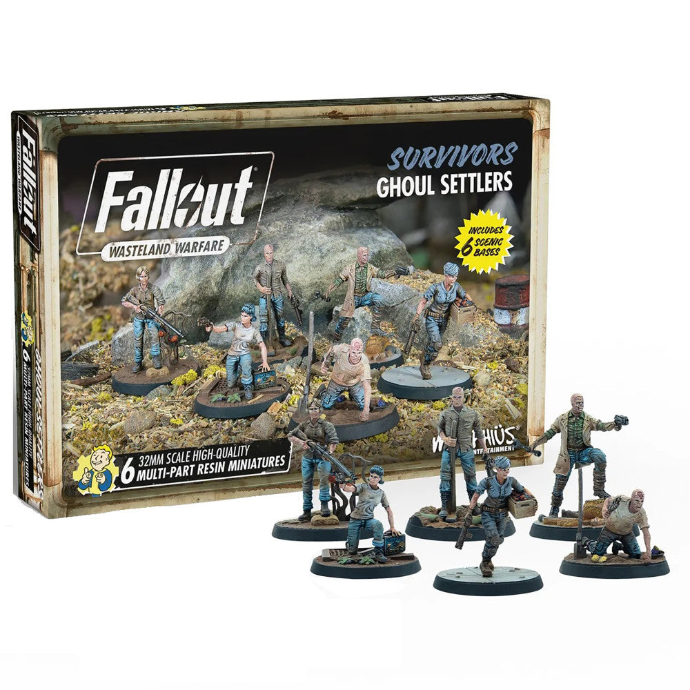 Fallout Wasteland Warfare: Survivors 32mm Ghoul Settlers Miniature Set - The Slog