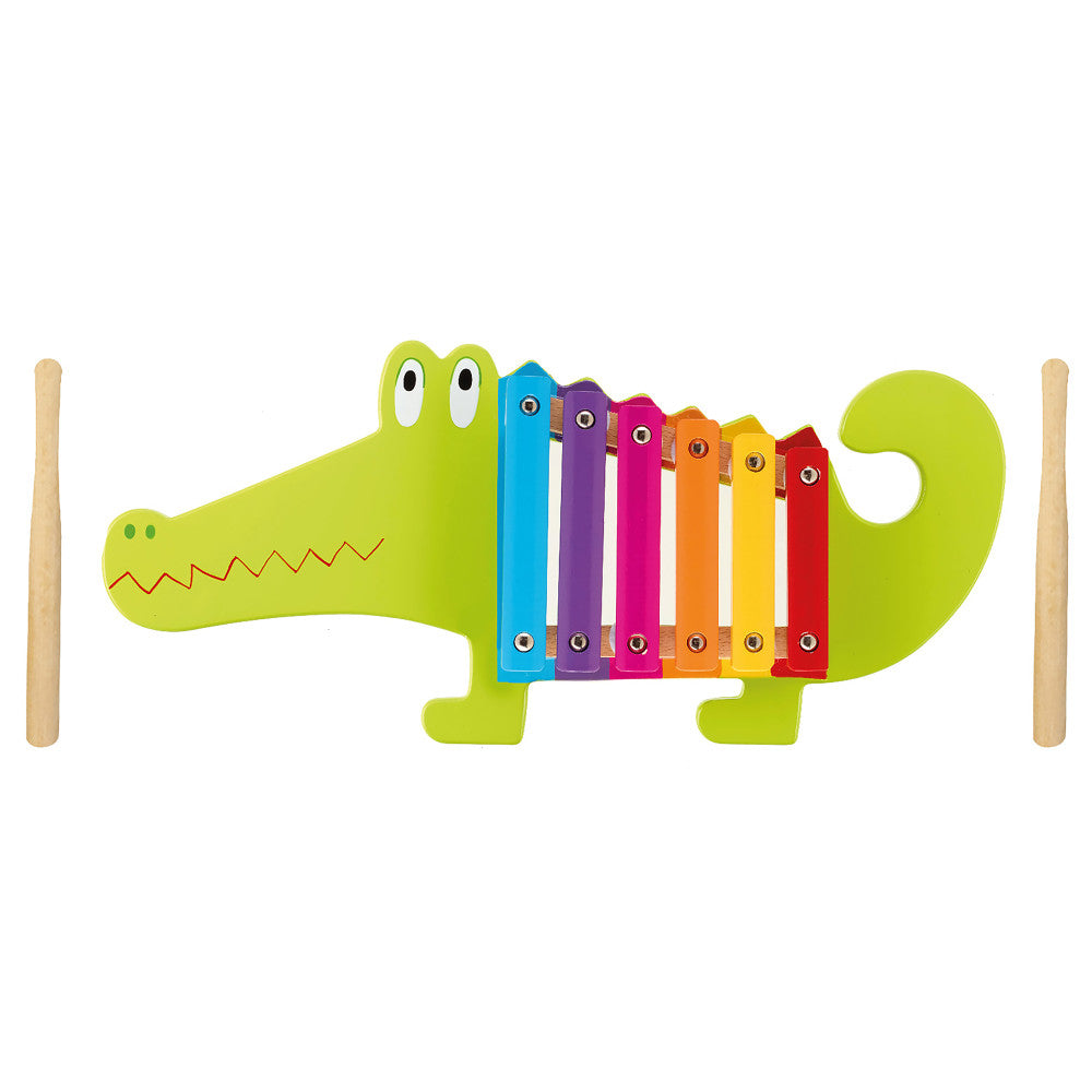 Orange Tree Toys Crocodile Xylophone - Wooden Musical Instrument for Kids, Ages 3+