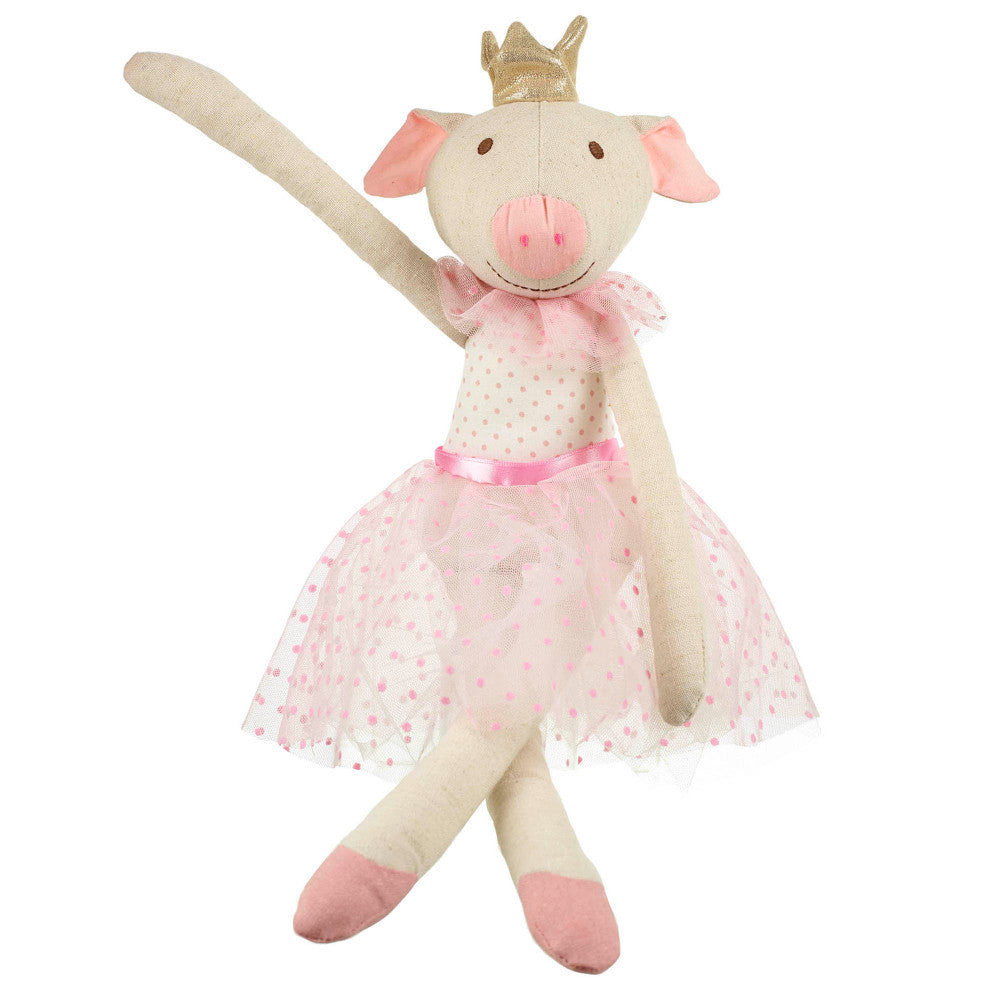 Orange Tree Toys Small Pig Princess Ballerina Rag Doll - Ages 0mo+