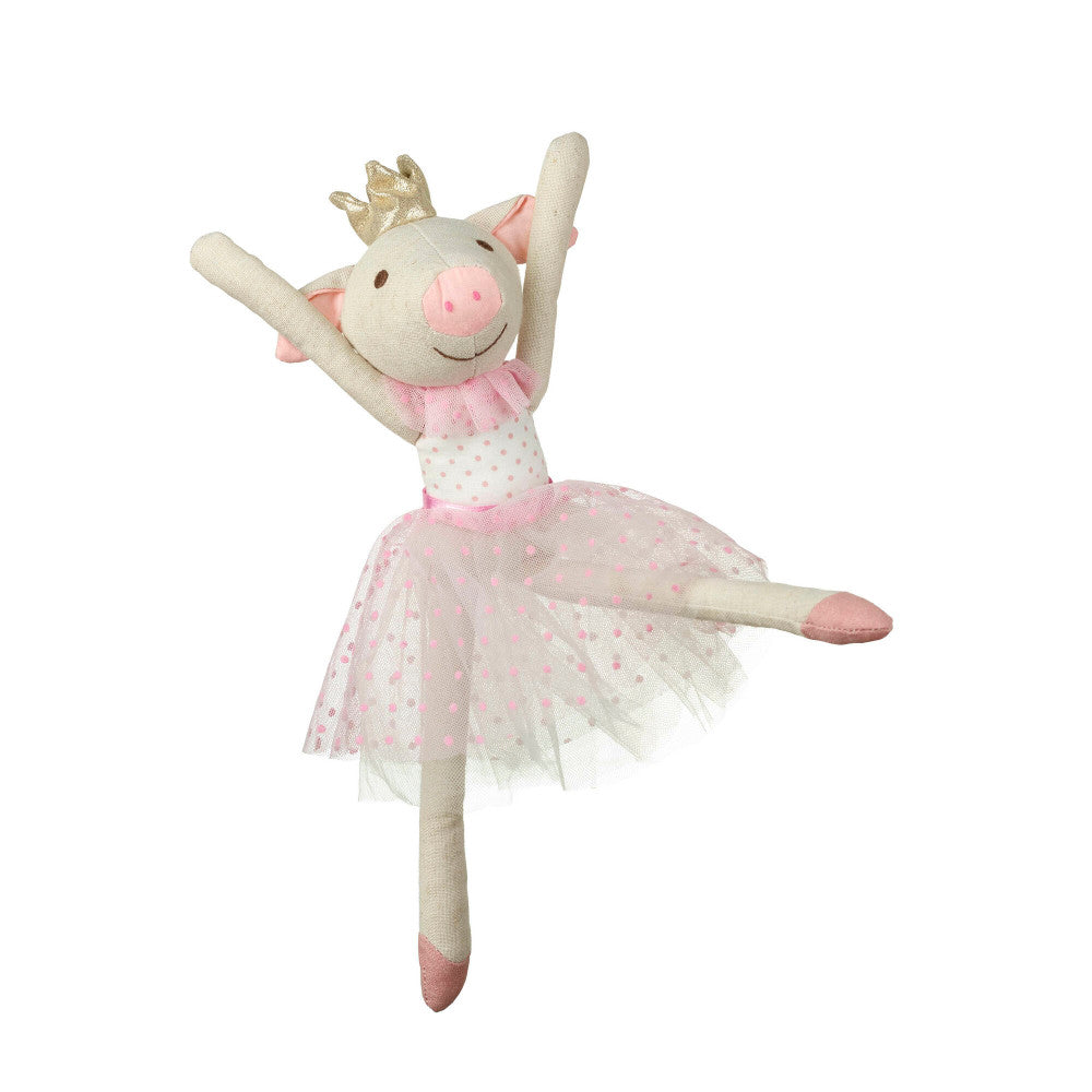 Orange Tree Toys Small Pig Princess Ballerina Rag Doll - Ages 0mo+