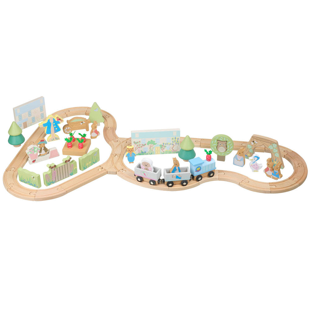 Peter Rabbit Radish Express Train Set - Wooden Track Playset for Ages 3+