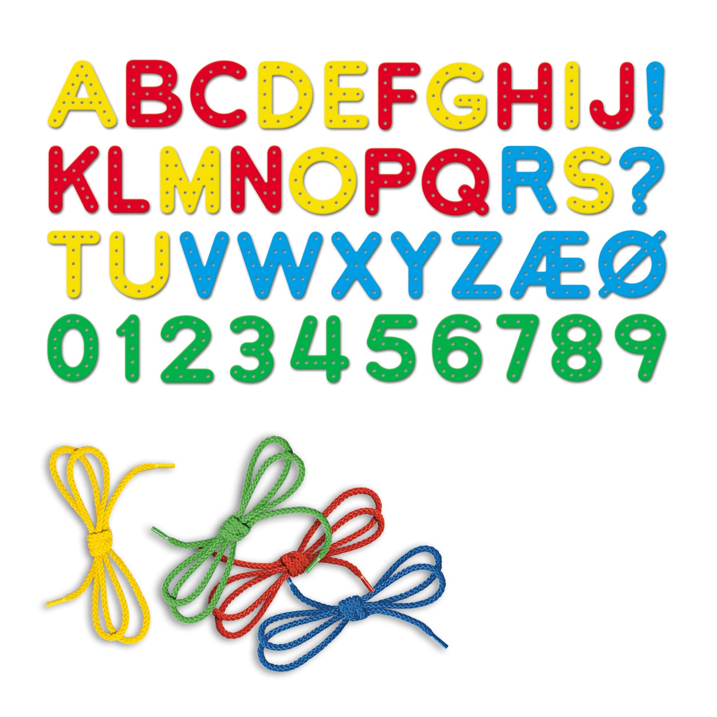 Quercetti Lacing ABC + 123 - Educational Alphabet and Number Lacing Toy