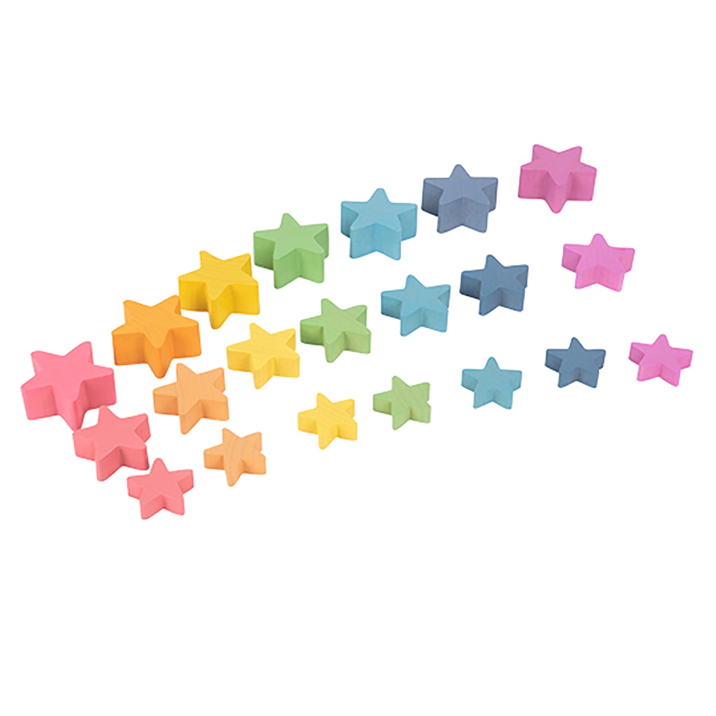 TickiT Rainbow Wooden Stars ‚Äì Colorful Sensory Play Set of 21