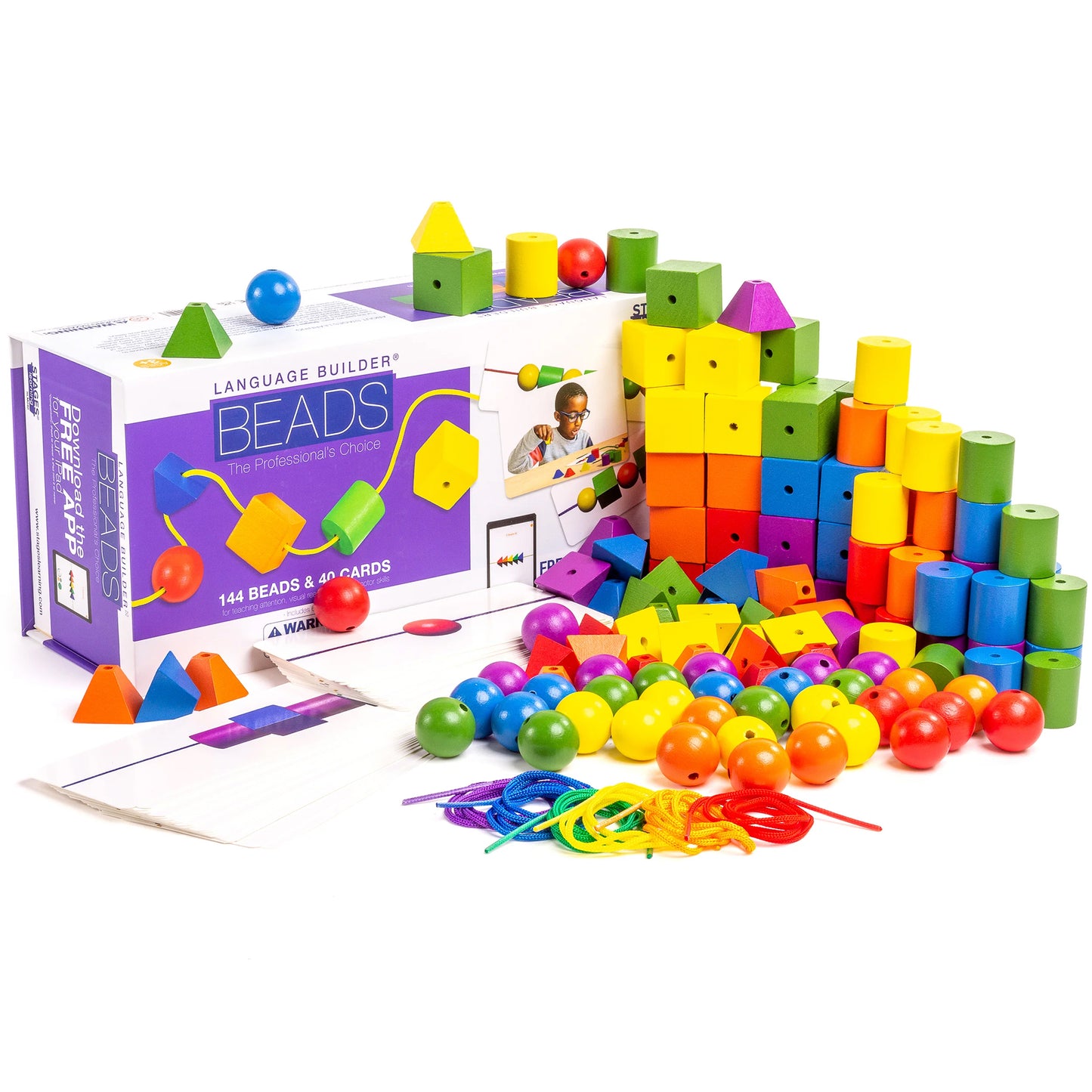 Stages Learning Language Builder Stringing Beads Set - 144 Pieces