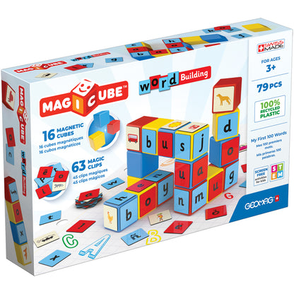 Geomag Magicube 79-Piece Word Building Set - Recycled Materials