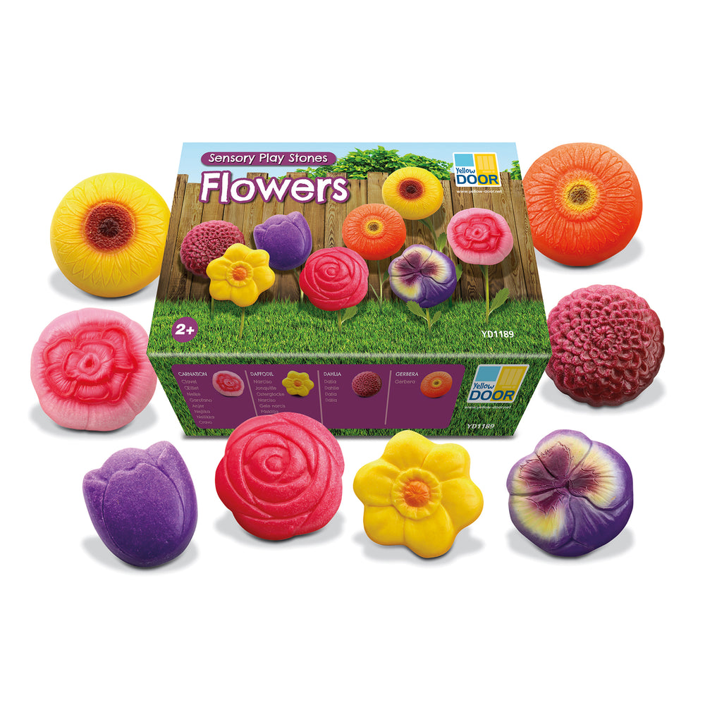 Yellow Door Sensory Play Stones - Flower Collection, Set of 8